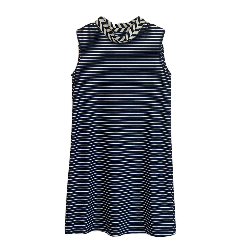 Jude Connally Women’s XS Shift Dress Navy White Striped Sleeveless Nautical z23